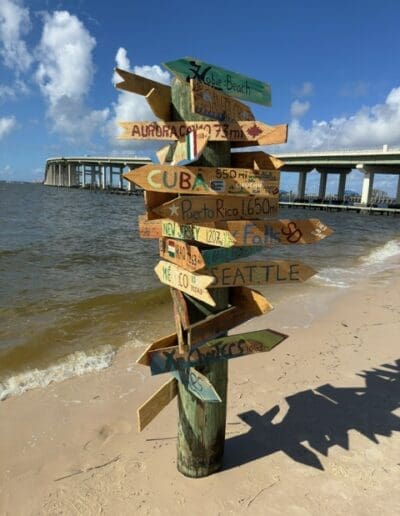 Direction sign boards created by the racers.