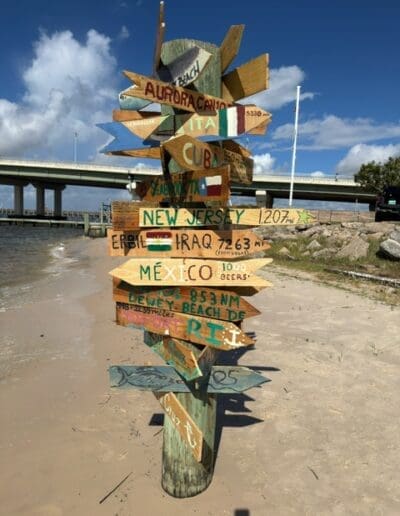 Direction sign boards created by the racers.