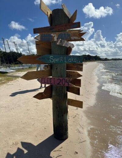 Direction sign boards created by the racers.
